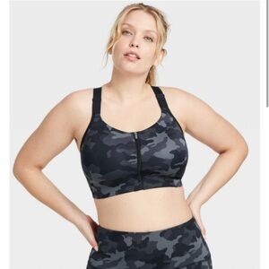 All in motion zip sports bra camo 34B